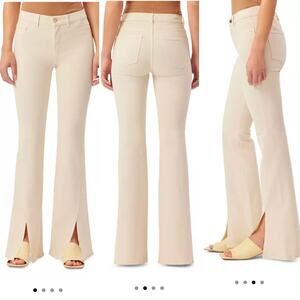 DL1961 Bridget Instasculpt High Rise Bootcut Jeans in Ecru Size‎ 26 Hem Slits